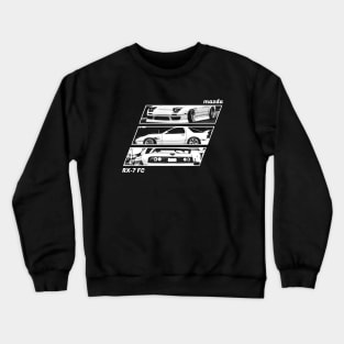 MAZDA RX-7 FC Black 'N White Archive 2 (Black Version) Crewneck Sweatshirt